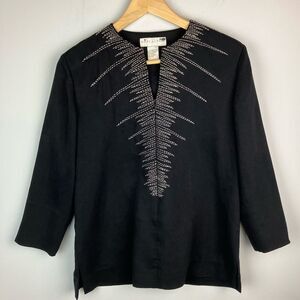 Doncaster women’s embroidered top long sleeves size 4